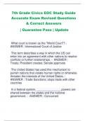 7th Grade Civics EOC Study Guide Accurate Exam Revised Questions  & Correct Answers | Guarantee Pass | Update