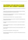  CALIFORNIA LIFE AND HEALTH EXAM 2024 WITH 100% CORRECT ANSWERS