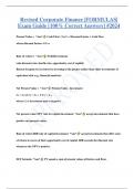 Revised Corporate Finance |FORMULAS| Exam Guide [100% Correct Answers] #2024