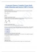 Corporate Finance Complete Exam Study  Guide [Question and Answer] 100% Correct