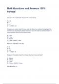 Math Questions and Answers 100&percnt; Verified