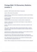 Portage Math 110 Elementary Statistics &lpar;module 1&rpar; questions & answers &vert; exam &lpar;elaborations&rpar;&comma;100&percnt; satisfaction guarantee &vert; latest update 2024&sol;2025