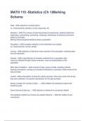 MATH 110 -Statistics &lpar;Ch 1&rpar;Marking Scheme 