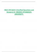 FNCE 370 QUIZ 3 (Verified Questions and  Answers) A+ GRADED ATHABASCA  UNIVERSITY.