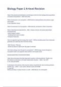 Biology Paper 2 A&plus;level Revision