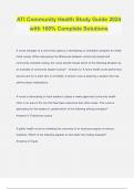 ATI Community Health Study Guide 2024 with 100% Complete Solutions