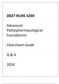 (WGU D027) NURS 5204 Advanced Pathopharmacological Foundations Nursing Final Exam