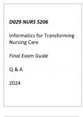 (WGU D029) NURS 5206 Informatics for Transforming Nursing Care Final Exam Guide Q & A 2024