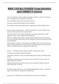 BIOL 1334 Key PASSED Exam Questions  and CORRECT Answers
