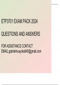 ETP3701 Exam pack 2024(Questions and answers)