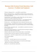 Business Info Systems Exam Questions And Answers &lpar; Verified And Updated &rpar;