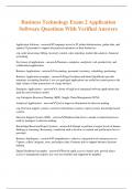 Business Technology Exam 2 Application Software Questions With Verified Answers
