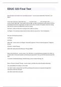 EDUC 323 Final Test well answered rated A&plus; latest update