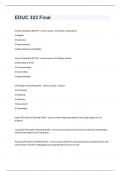 EDUC 323 Final questions with 100&percnt; correct answers graded A&plus;