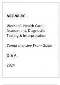 NCC NP-BC Women's Health Care ( Assessment, Diagnostic Testing & Interpretation) Comprehensive Exan