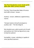 The Pact Vocabulary exam study guide 2024 with 100&percnt; correct answers