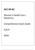 NCC NP-BC Women's Health Care (Obstetrics) Comprehensive Exam Guide 2024