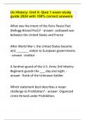 Us History Unit 5 Quiz 1 exam study guide 2024 with 100&percnt; correct answers&period;
