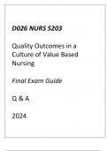 (WGU D026) NURS 5203 Quality Outcomes in a Culture of Value Based Nursing Final Exam Guide