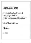 (WGU D025) NURS 5202 Essentials of Advanced Nursing Roles & Interprofessional Practice Final Exam