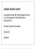 (WGU D030) NURS 5207 Leadership & Management in Complex Healthcare Systems Final Exam Guide