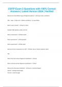 CSITP Exam 2 Questions with 100&percnt; Correct Answers &vert; Latest Version 2024 &vert; Verified