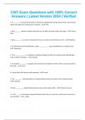 CSIT Exam Questions with 100&percnt; Correct Answers &vert; Latest Version 2024 &vert; Verified