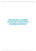 BIOL 230 UNIT 1-5 HUMAN  PSYCHOLOGY LECTURE NOTES  ATHABASCA UNIVERSITY