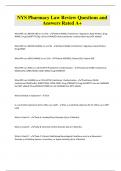 NYS Pharmacy Law Review Questions and Answers Rated A&plus;