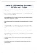 Package Deal For DAANCE 2024 Questions & Answers &vert; 100&percnt; Correct &vert; Verified