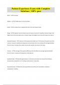 Patient Experience Exam with Complete Solutions &vert; 100&percnt; pass