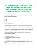 ATI PHARMACOLOGY PROCTORED 2024 EXAM| REVISED ACTUAL NGN EXAM QUESTIONS AND WELL ELABORATED ANSWERS| ALREADYSCORED A+