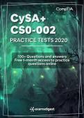 COMPACTIA CYSA CS0-002 PRACTICE EXAM QUESTIONS AND ANSWERS|COMPLTETE GUIDE|100% ACCURATE AND VERIFIED.