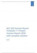 ACC 202 Investor Report Template 7-1 Project Investor Report 2024 with complete solution