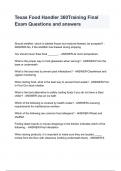 Texas Food Handler 360Training Final Exam Questions and answers &period;