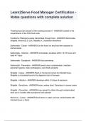Learn2Serve Food Manager Certification - Notes questions with complete solution 