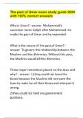 The pact of Umar exam study guide 2024 with 100&percnt; correct answers&period;