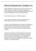 Behavior Management- Chapters 1-3