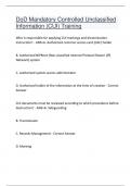DoD Mandatory Controlled Unclassified Information &lpar;CUI&rpar; Training Correct answers latest update