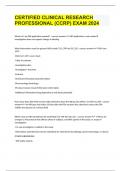 CERTIFIED CLINICAL RESEARCH PROFESSIONAL &lpar;CCRP&rpar; EXAM 2024