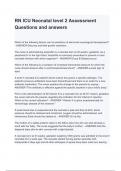  RN ICU Neonatal level 2 Assessment Questions and answers