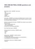 WVU SM 546 FINAL EXAM questions and answers
