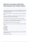 NICU Nurse Core Review&comma; NICU Study Guide Questions with complete solution
