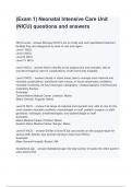 &lpar;Exam 1&rpar; Neonatal Intensive Care Unit &lpar;NICU&rpar; questions and answers