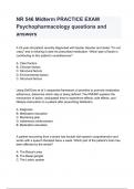 NR 546 Midterm PRACTICE EXAM Psychopharmacology questions and answers 