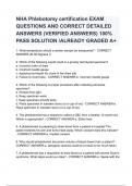 NHA Phlebotomy certification EXAM QUESTIONS AND CORRECT DETAILED ANSWERS