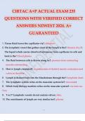 CIBTAC A+P ACTUAL EXAM 235 QUESTIONS WITH VERIFIED CORRECT ANSWERS NEWEST 2024. A+ GUARANTEED.