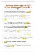 Healthcare Values and Ethics - C426 Revised Questions and Answers &sol; Sure A &plus;