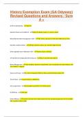 History Exemption Exam &lpar;GA Odyssey&rpar; Revised Questions and Answers &sol; Sure A &plus;
