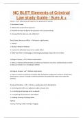 NC BLET Elements of Criminal Law study Guide &sol; Sure A &plus;